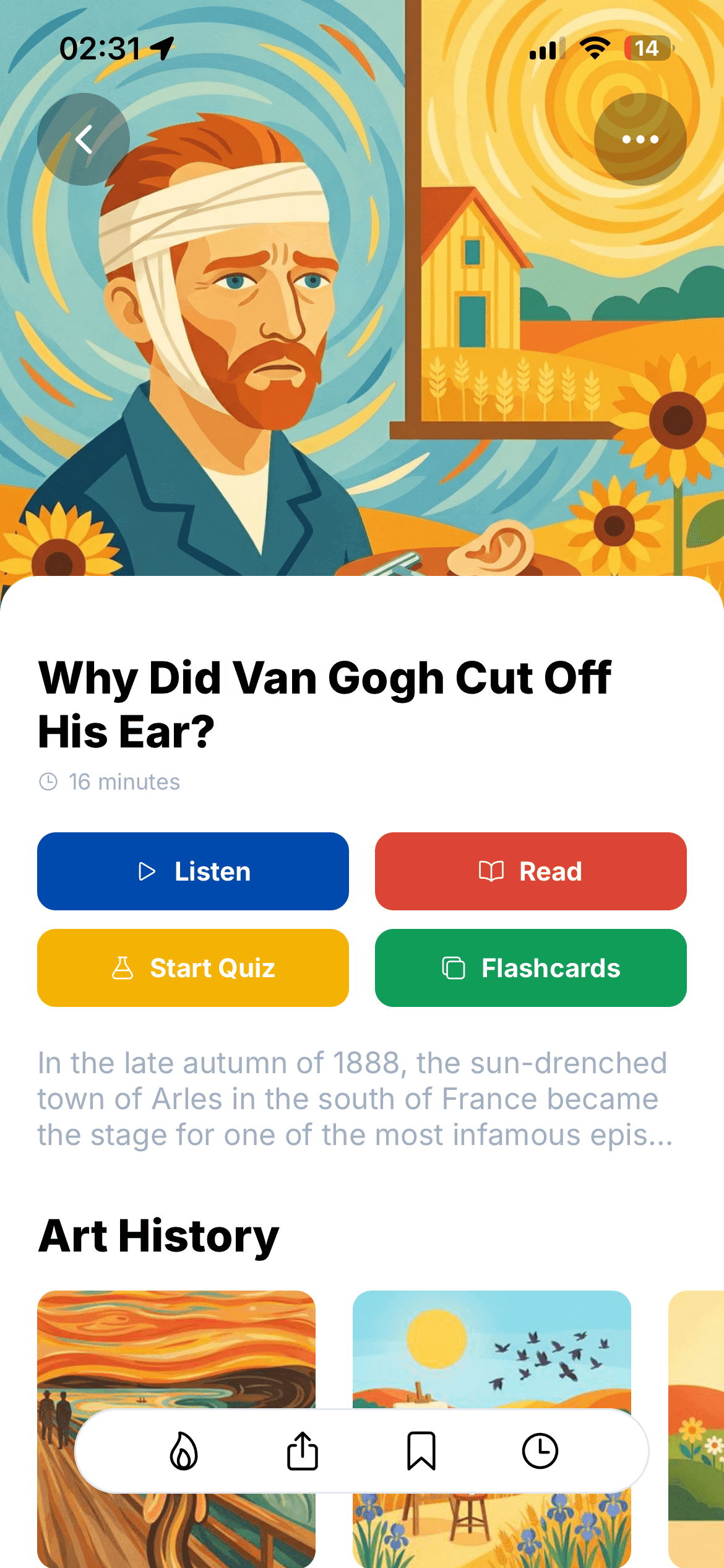 Curio App - Van Gogh Lesson